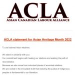 ACLA 2022 亞裔傳統文化月聲明