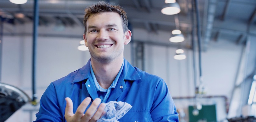 Technician working in auto shop